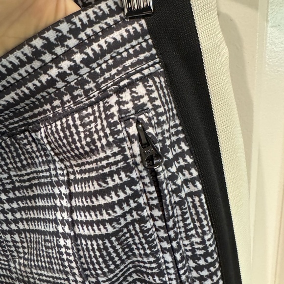 Pam & Gela Glen Houndstooth Stylish Black and White Plaid Pants SMALL $333 - Picture 6 of 9